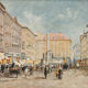 Oil on panel Animated scene of a city