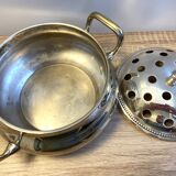 Antique Small Soup Tureen Centerpiece Bouquetière Brass Bronze Silver