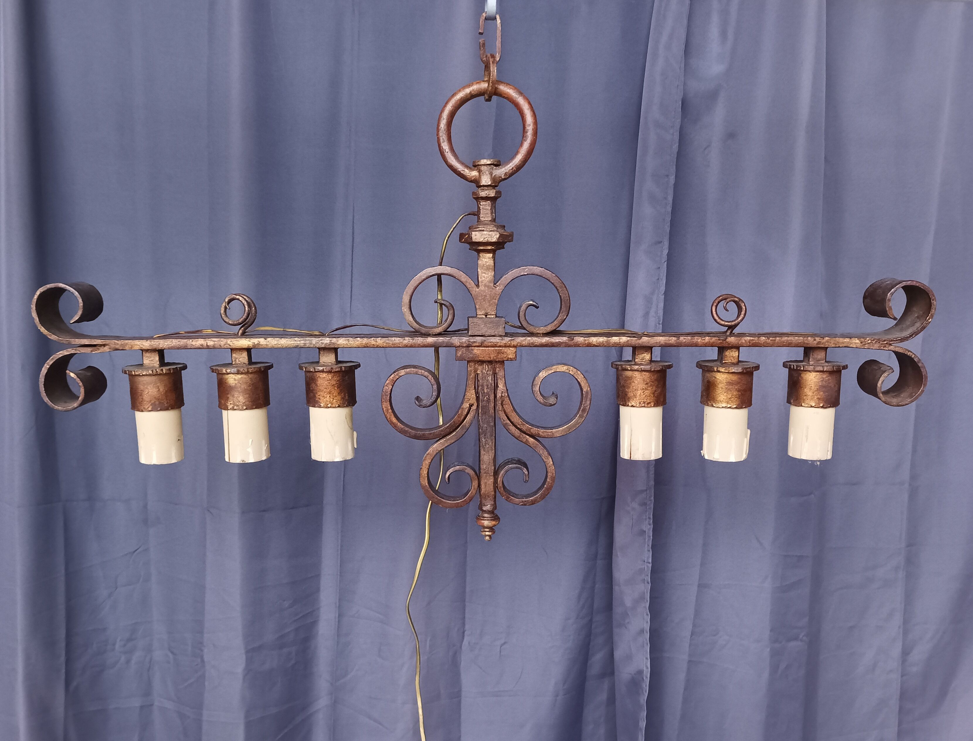 Wrought iron chandelier circa 1900