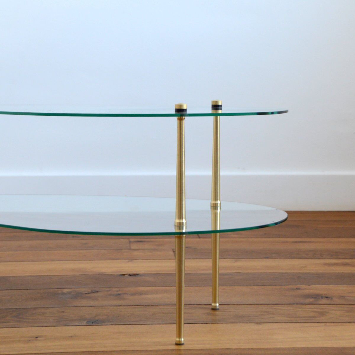 Double tray coffee table shaped vintage bean 1950s