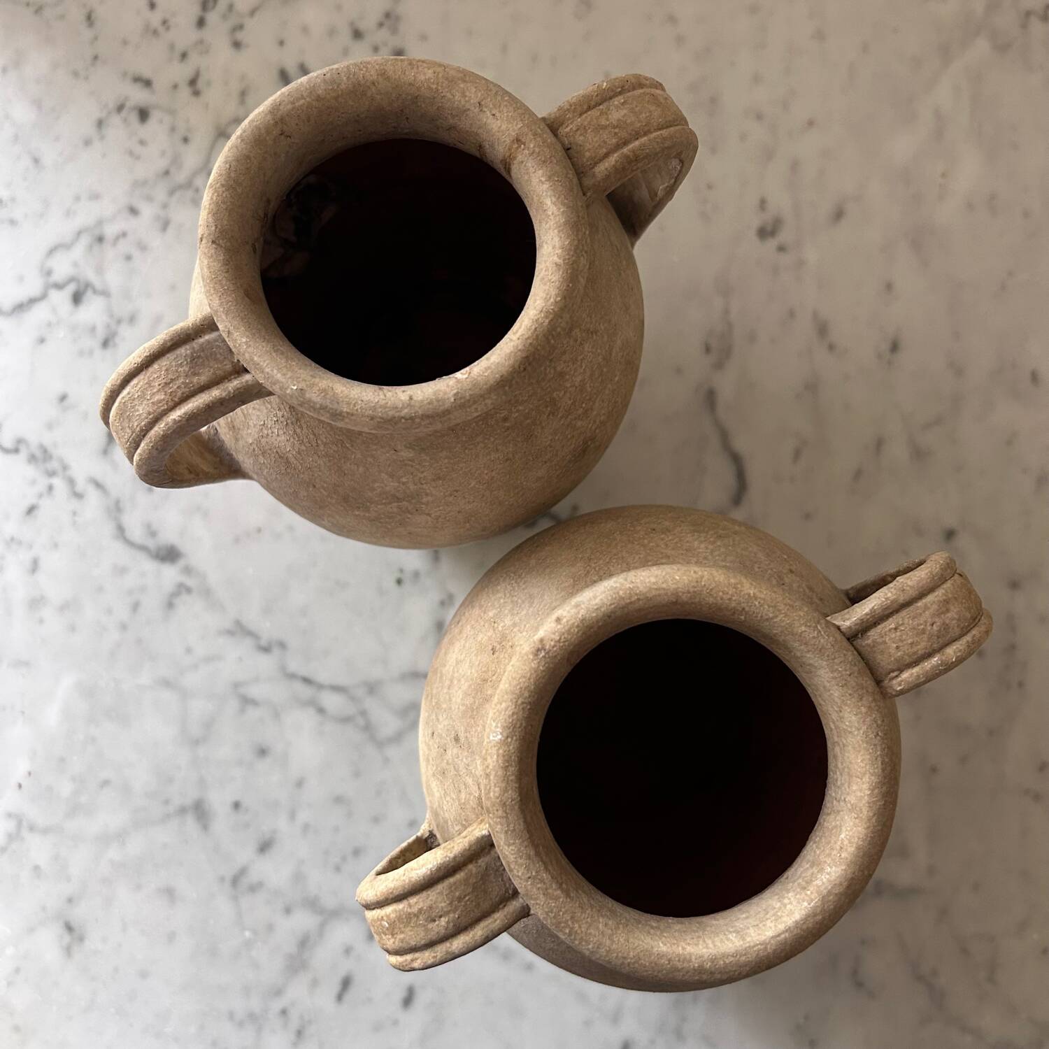 Pair of two-coloured jars