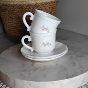 Tasses vintage verre blanc
