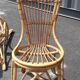 Paire de chaises et table rotin osier vintage XXème