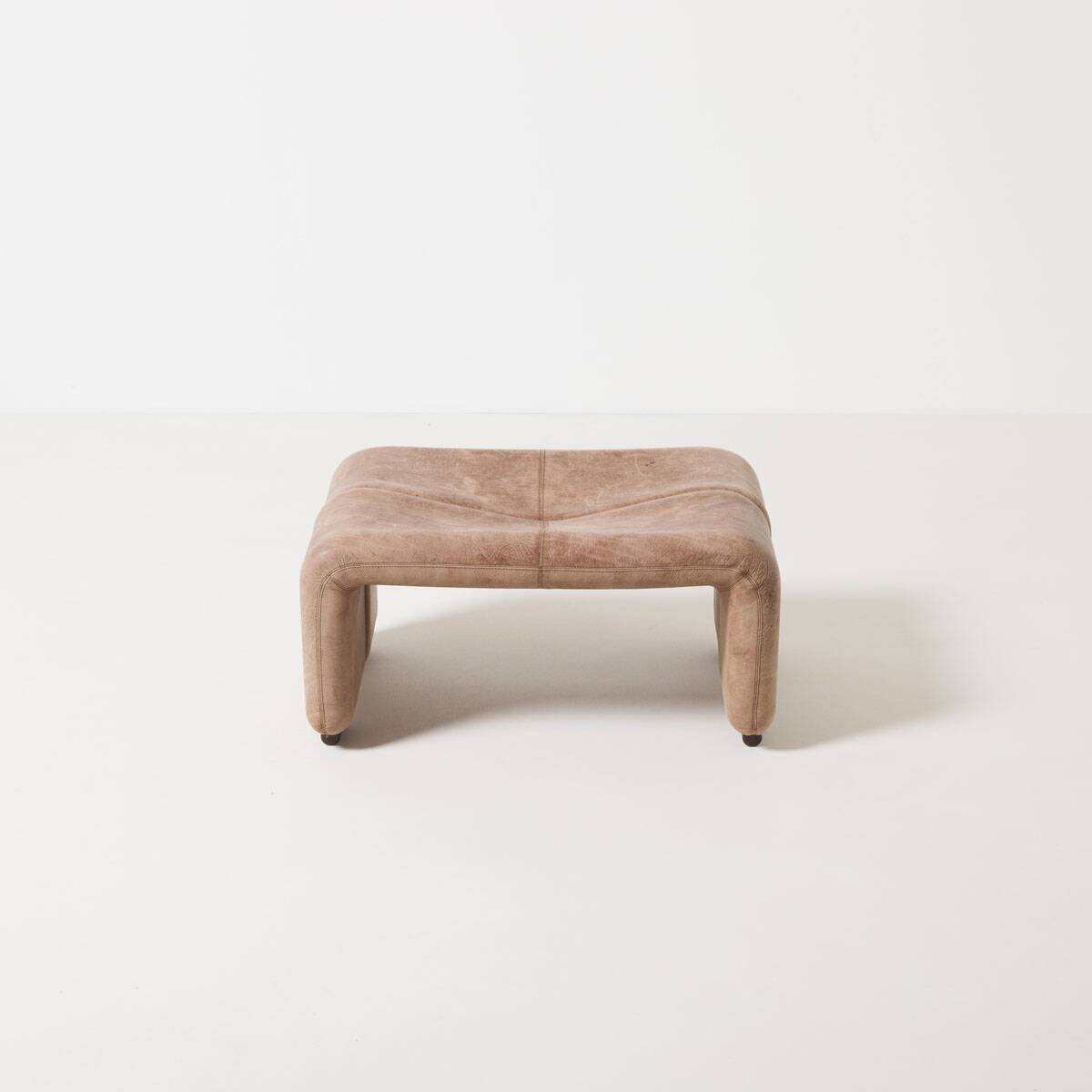 Coronado Leather Ottoman by Tobia Scarpa for B&B Italia, Italy, 1980s