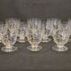 10 old port wine glasses in engraved art deco chiseled crystal