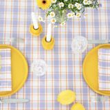 Pair of purple and yellow napkins