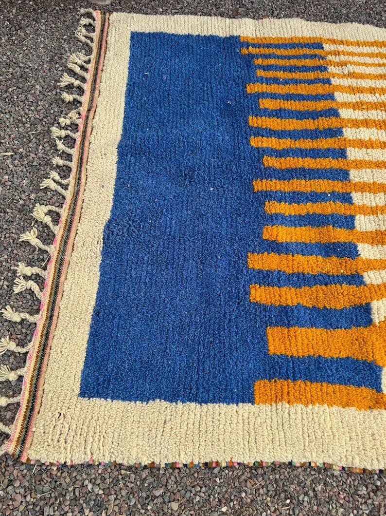 Large traditional handmade Berber rug custom size 3/4 m