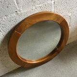 Round mirror in solid elm Maison Regain
