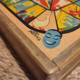 Antique Wooden Multi-Game Box - Ludo - Game of the Goose - Checkers