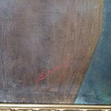 Oil painting on canvas Virgin and Child portrait 1940 - 102/72cm