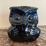 Anthropomorphic owl stoneware vase