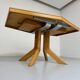 Ancienne table en bois massif octogonal a rallonge design Girsberger