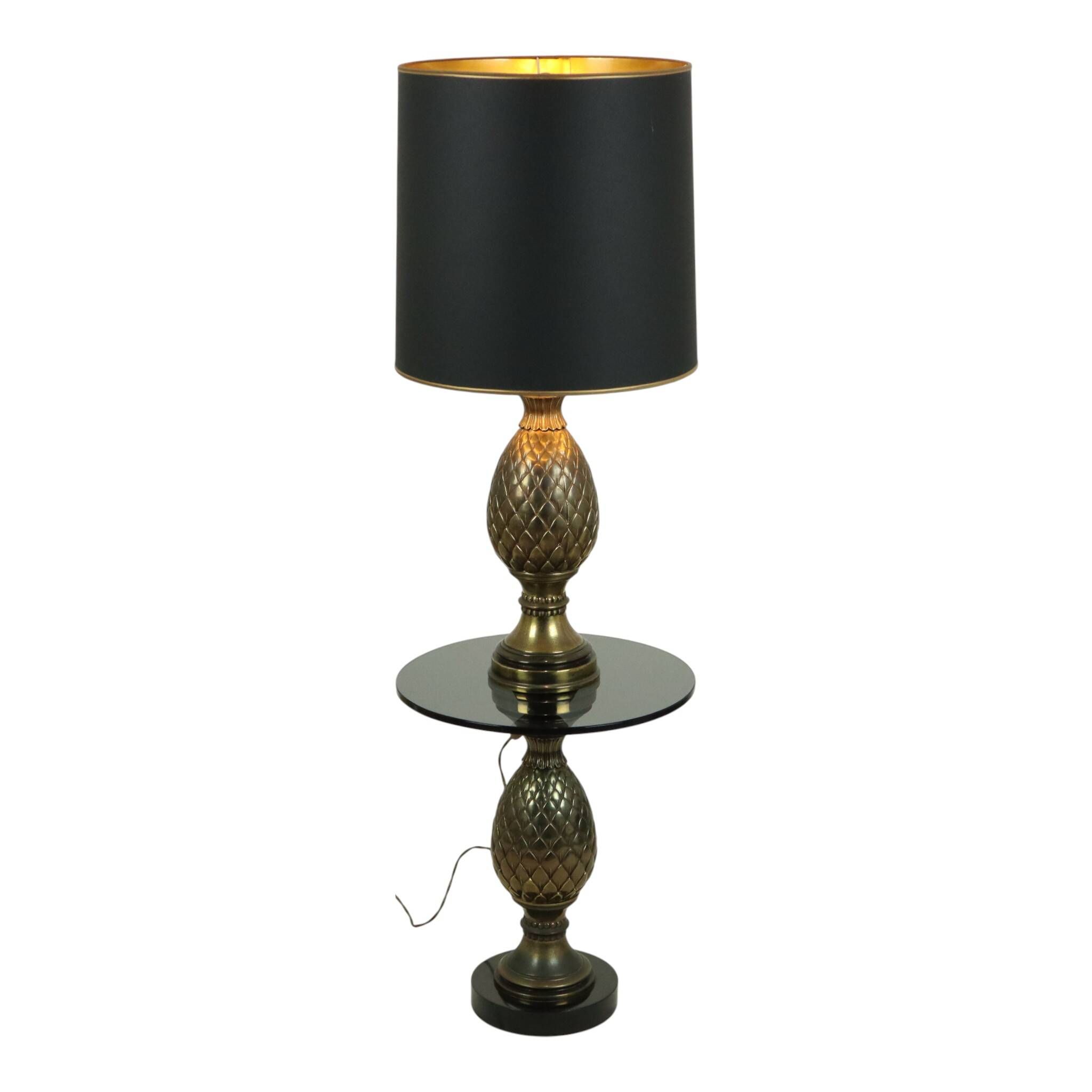 Lampe et table en pin rare Deknudt Loevsky années 1970