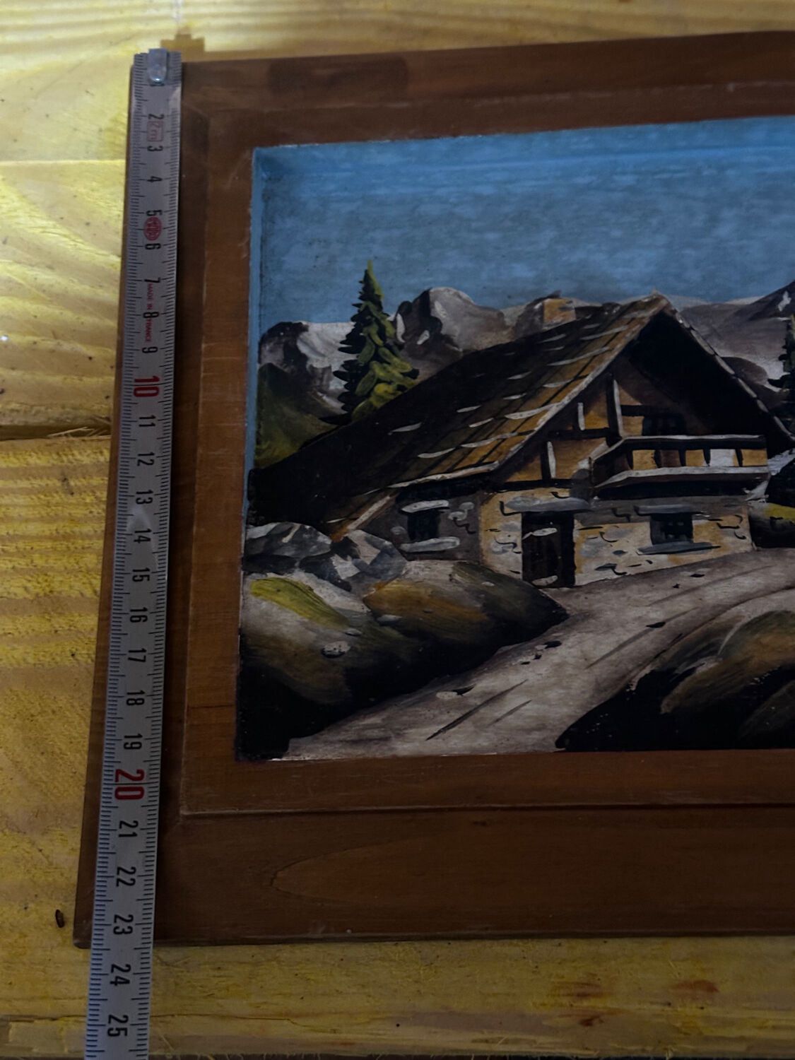 Vintage Carved and Painted Alpine Panel - 23 / 32 cm