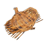 Vintage fruit bowl - woven rattan basket 1960-1970 Boho nature decor