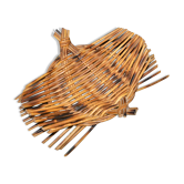 Coupe à fruit vintage - panier en rotin tressé 1960-1970 Déco nature Boho