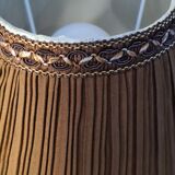 Antique petrol bronze lamp electrifiee 1920 lampshade pleated 52x26