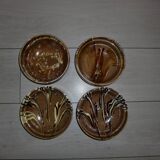 Set of 4 terracotta bowls (different decorations)