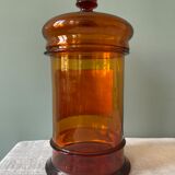 Amber brown glass medicine jar