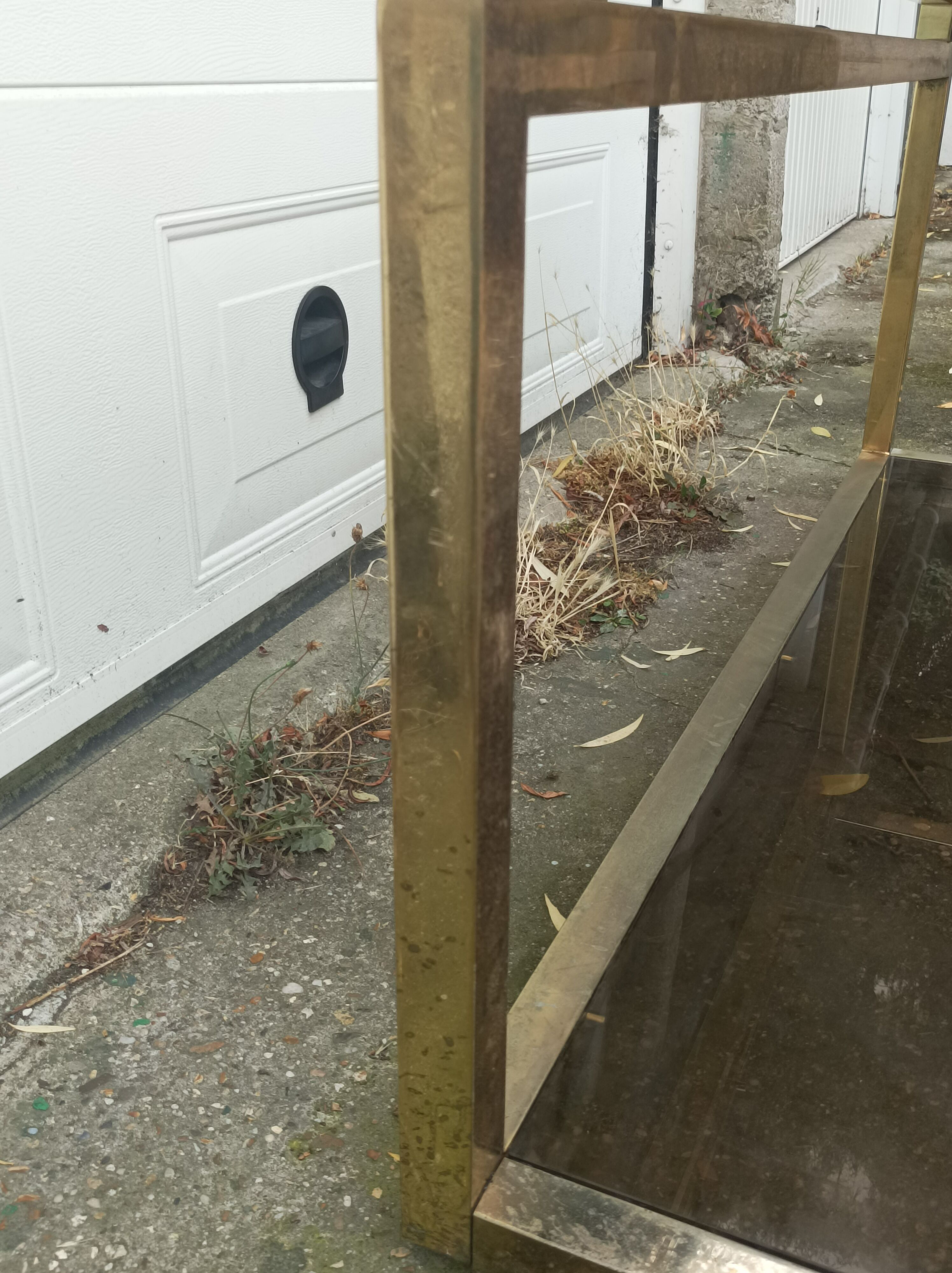 Old large vintage brass console table 1970