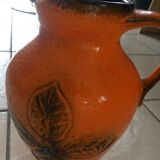 Pitcher in orange varnished sandstone, 70s