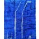 Handmade Moroccan rug blue 210x300 cm – | Geometric rug with checkerboard pattern | Boho vintage interior decoration