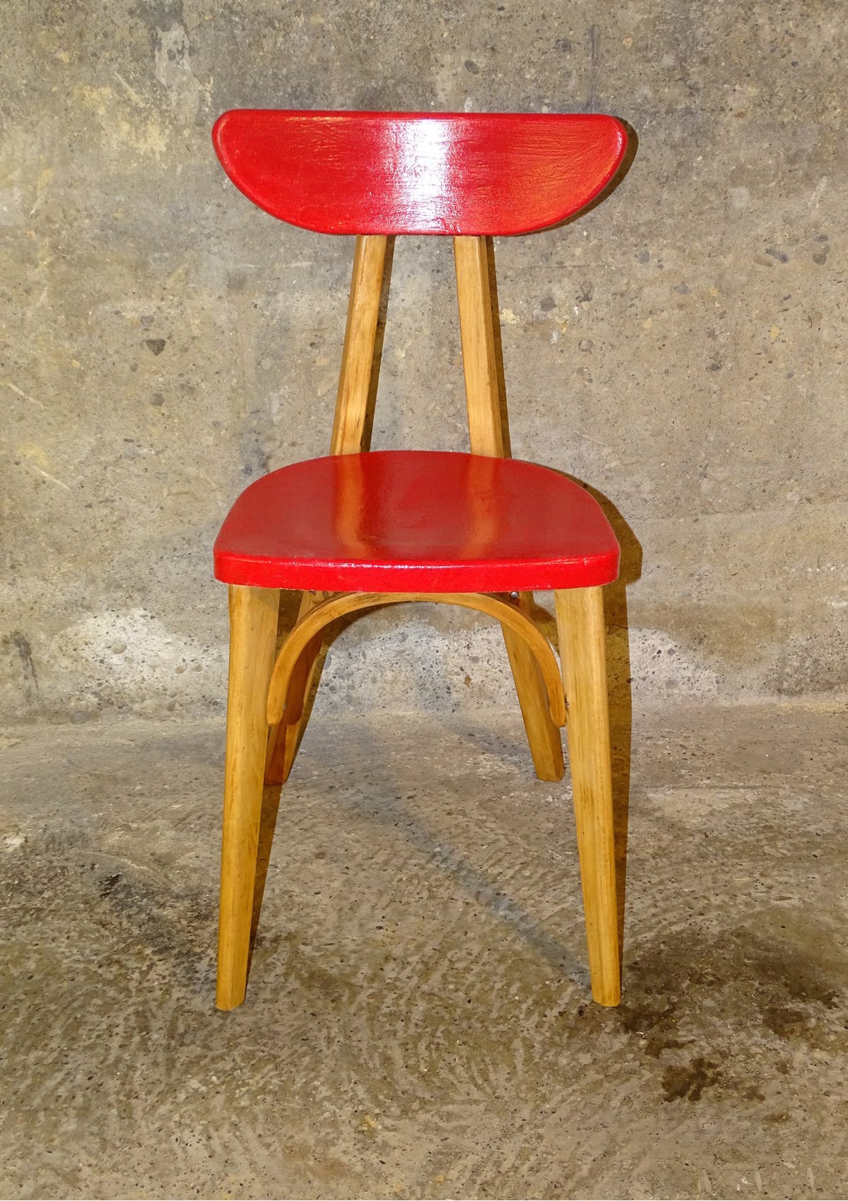 Lot de 6 chaises bistrot vintage 1955 " banane"