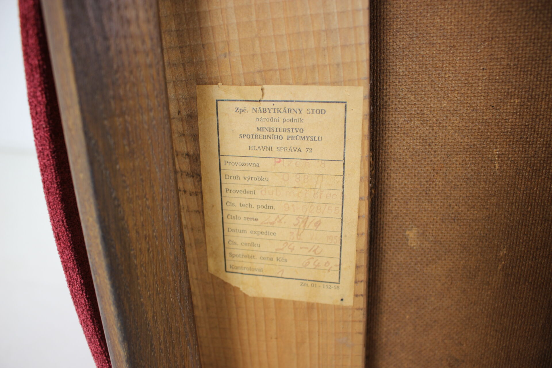 1960s pair of oak armchairs, czechoslovakia