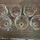 6 sorbet cups on foot - Engraved Crystal Rice Grains H 11.5 cm