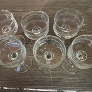 6 sorbet cups on foot - Engraved Crystal Rice Grains H 11.5 cm