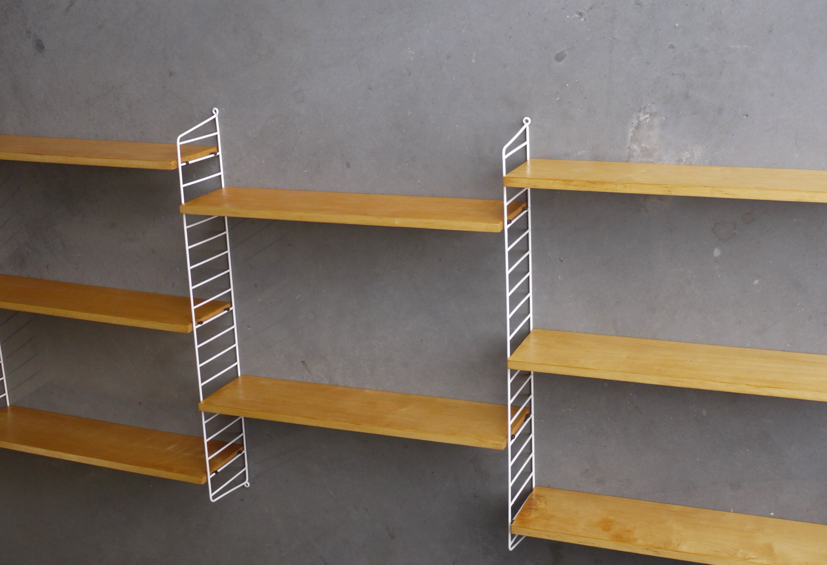 Vintage wall shelving unit by Nisse Strinning for String AB. 1950s
