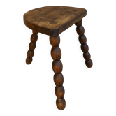 Tabouret tripode en bois massif, dit de vacher