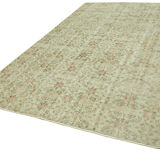 Handmade oriental contemporary 1980s 240 cm x 356 cm beige wool carpet