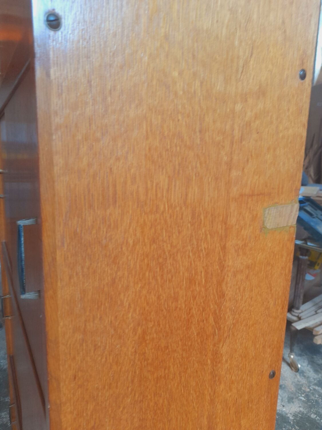 Shelves, bookcase with vintage sliding doors
