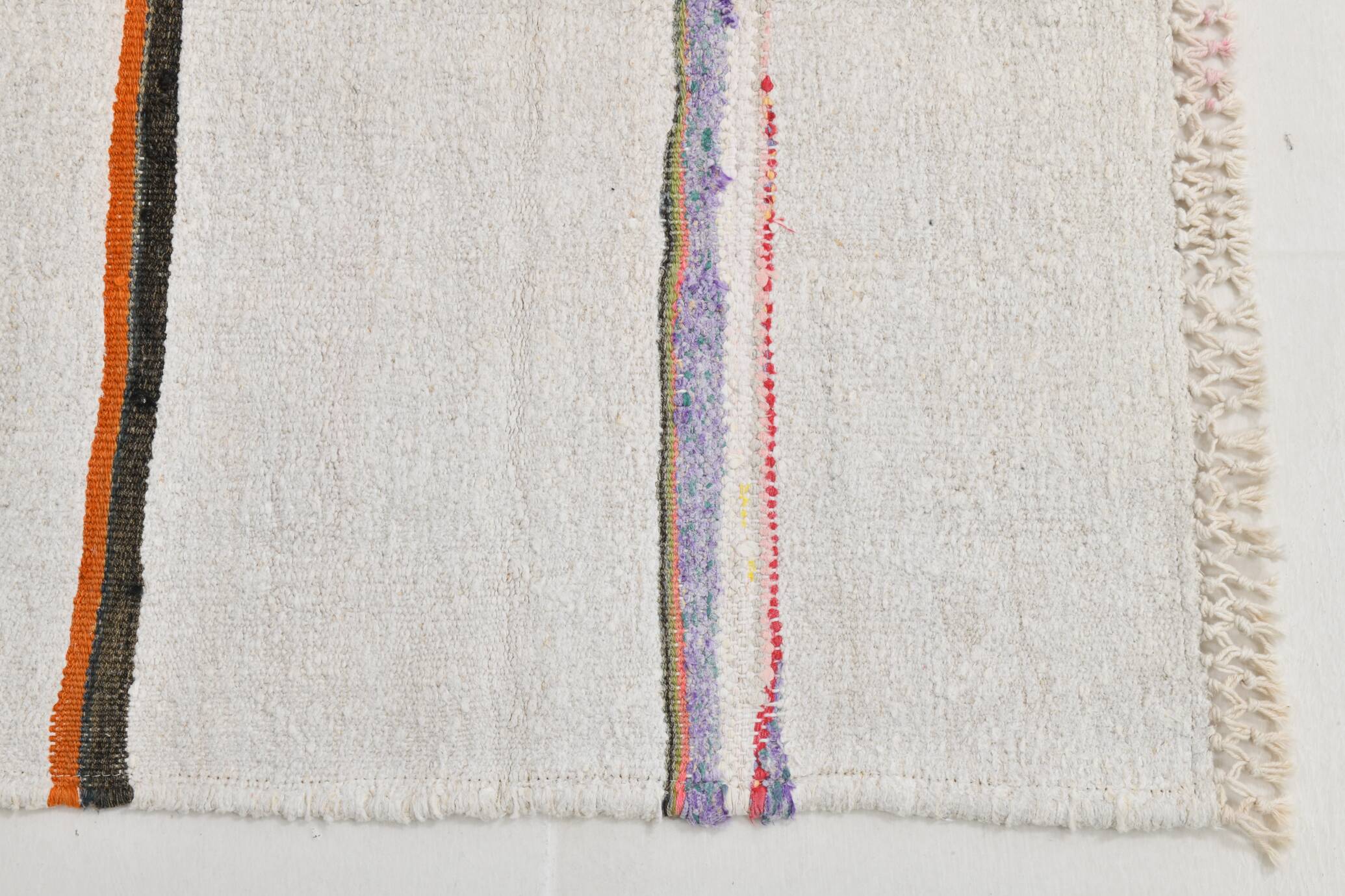 2x5 Natural White Turkish Vintage Runner Rug, 72x169Cm