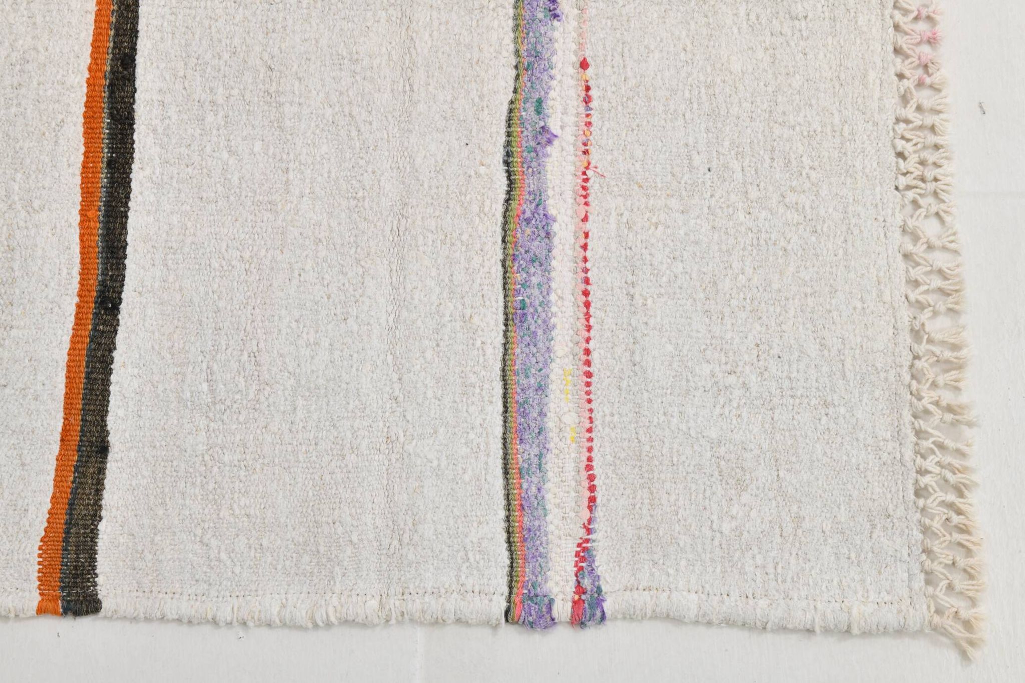 2x5 Natural White Turkish Vintage Runner Rug, 72x169Cm