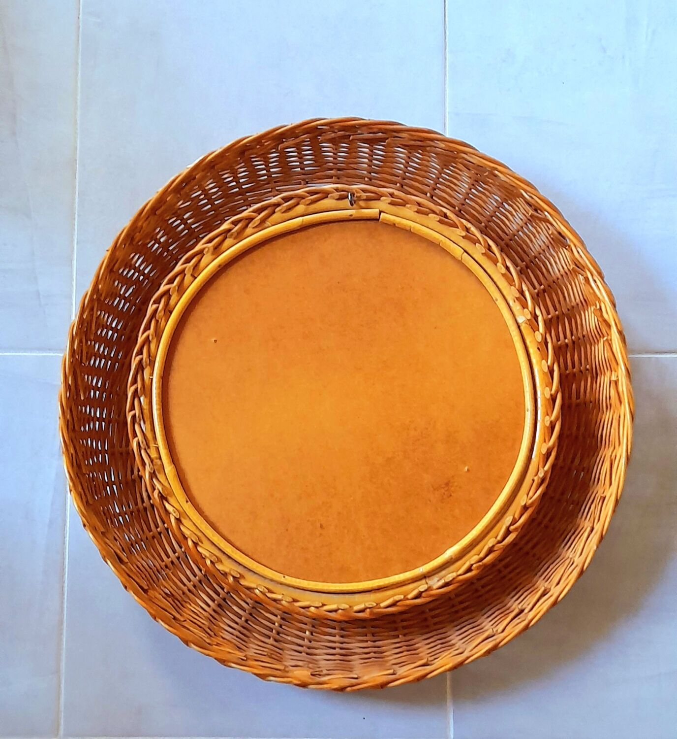 rattan mirror 60s 47cm