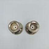 Pair of silver metal candlesticks