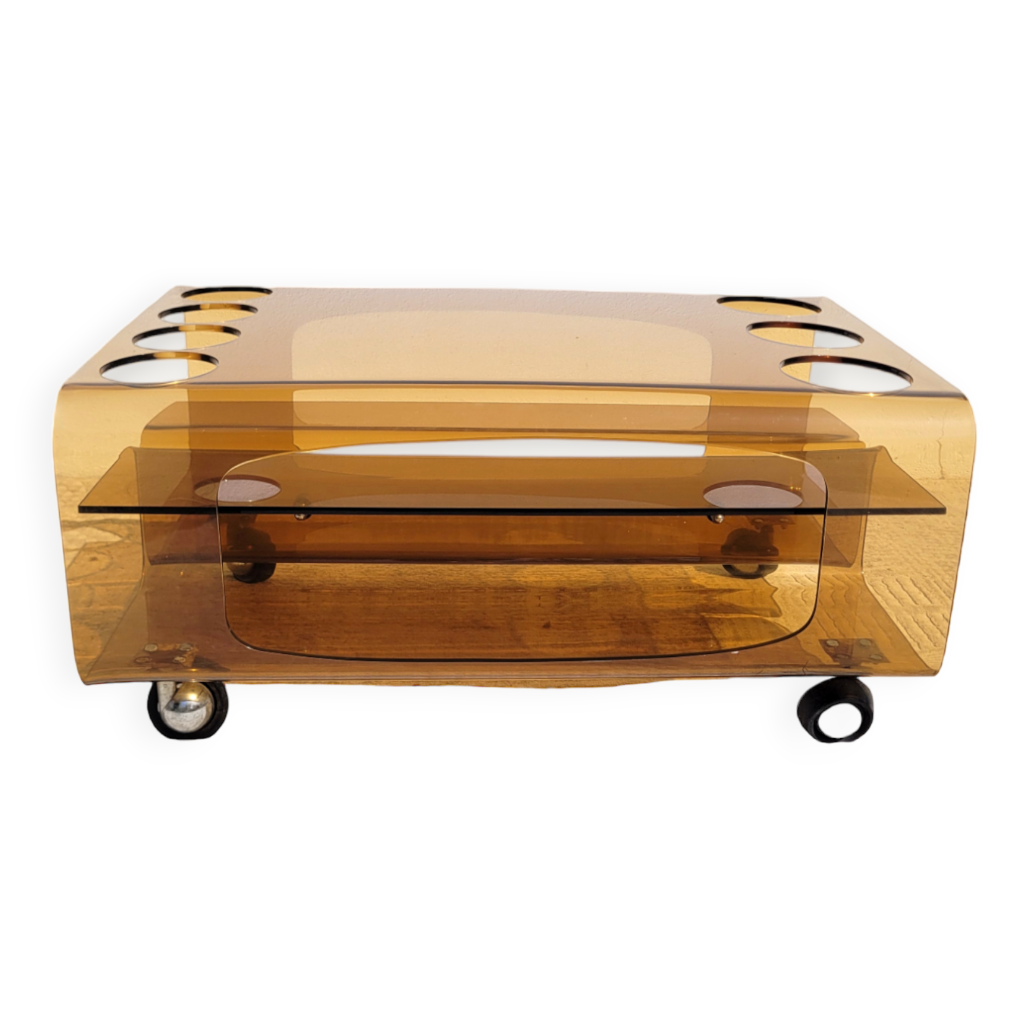 Smoked Plexiglas coffee table 1970