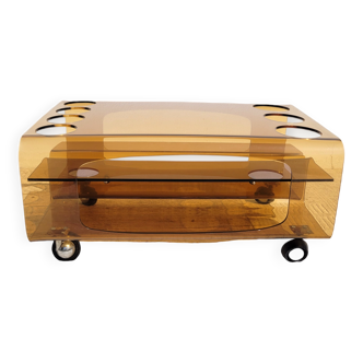 Smoked Plexiglas coffee table 1970
