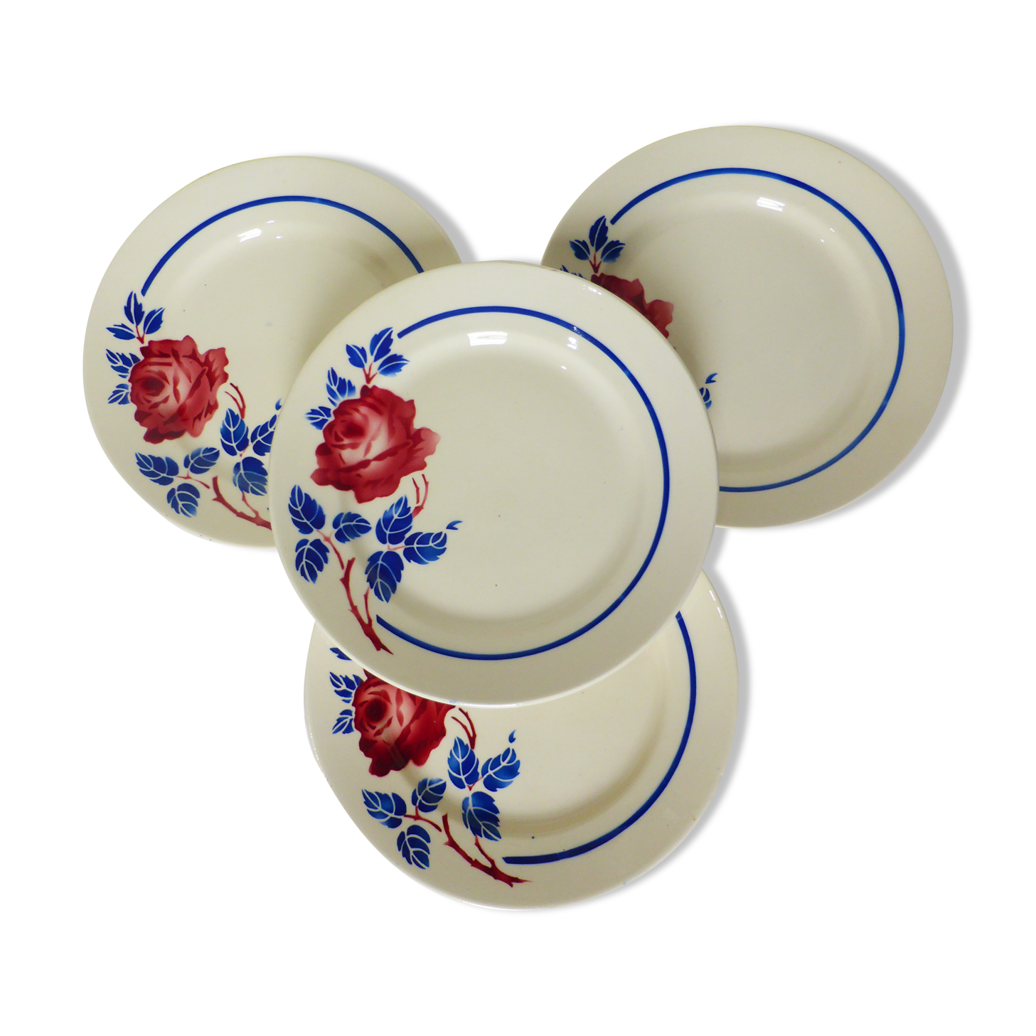 4 vintage dessert plates from K&G Luneville, Chantal model