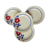 4 assiettes dessert vintage de K&G Luneville modèle Chantal