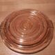 Lot de deux plats art déco en verre rosaline