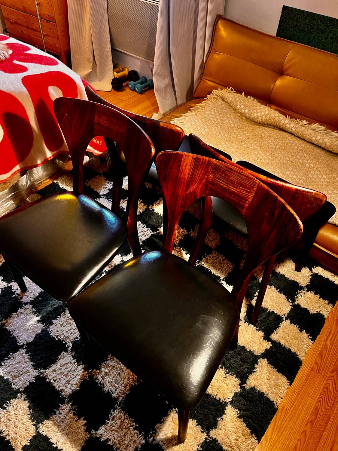 Set of 4 Scandinavian teak chairs