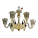 Venetian chandelier in gilded Murano glass with reticello pattern, 6 light arms, circa 1950