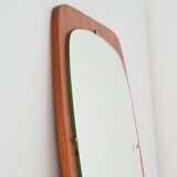 Grand miroir scandinave teck forme libre 1960