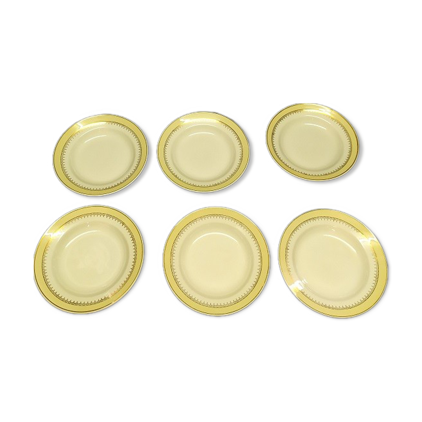 Lunéville Gaïté Porcelain Old Plates Lot of 6 brocanteespritdantan