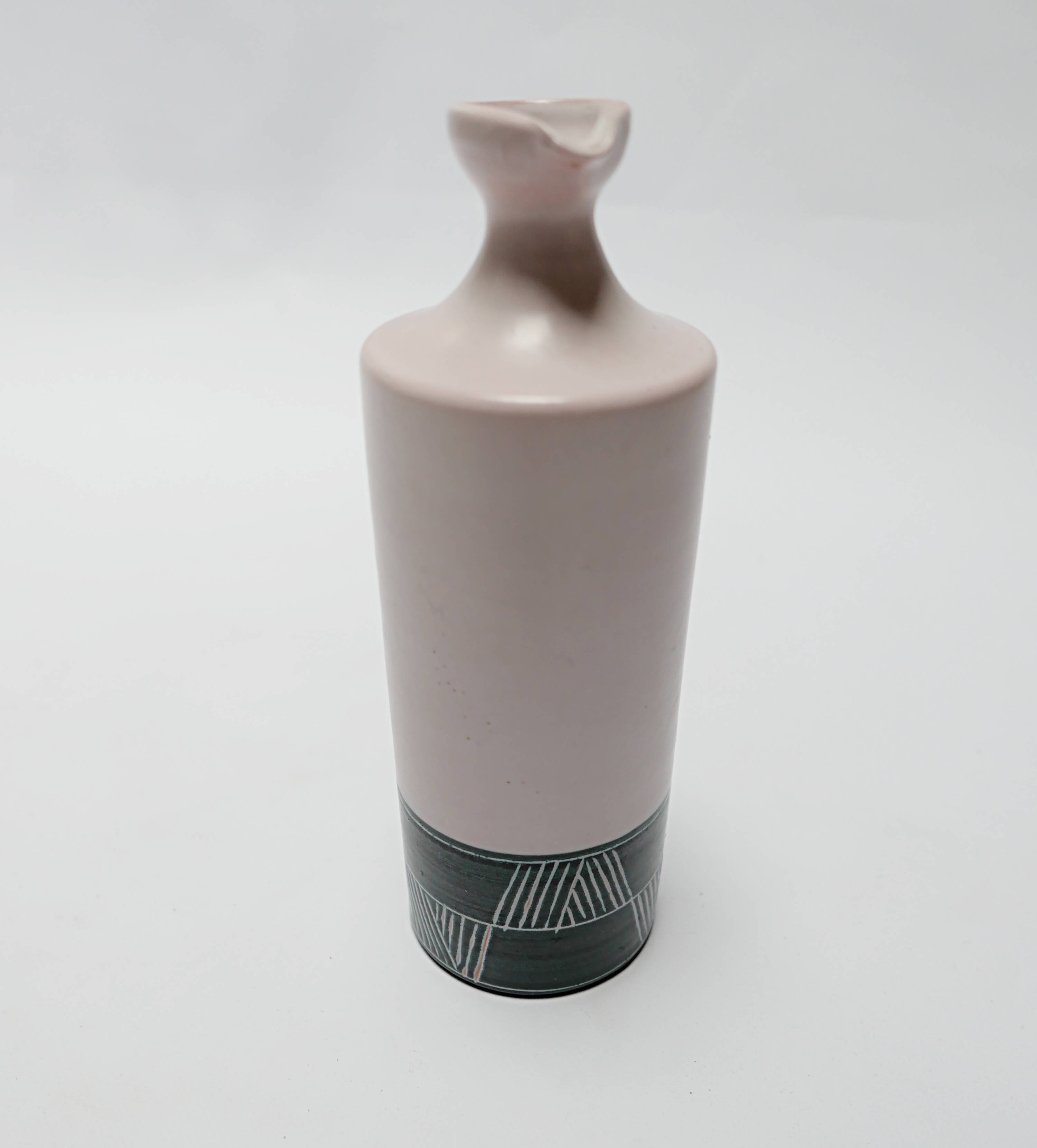 Ceramic pitcher vase design Durtal Yvon Roy Vallauris vintage 1970