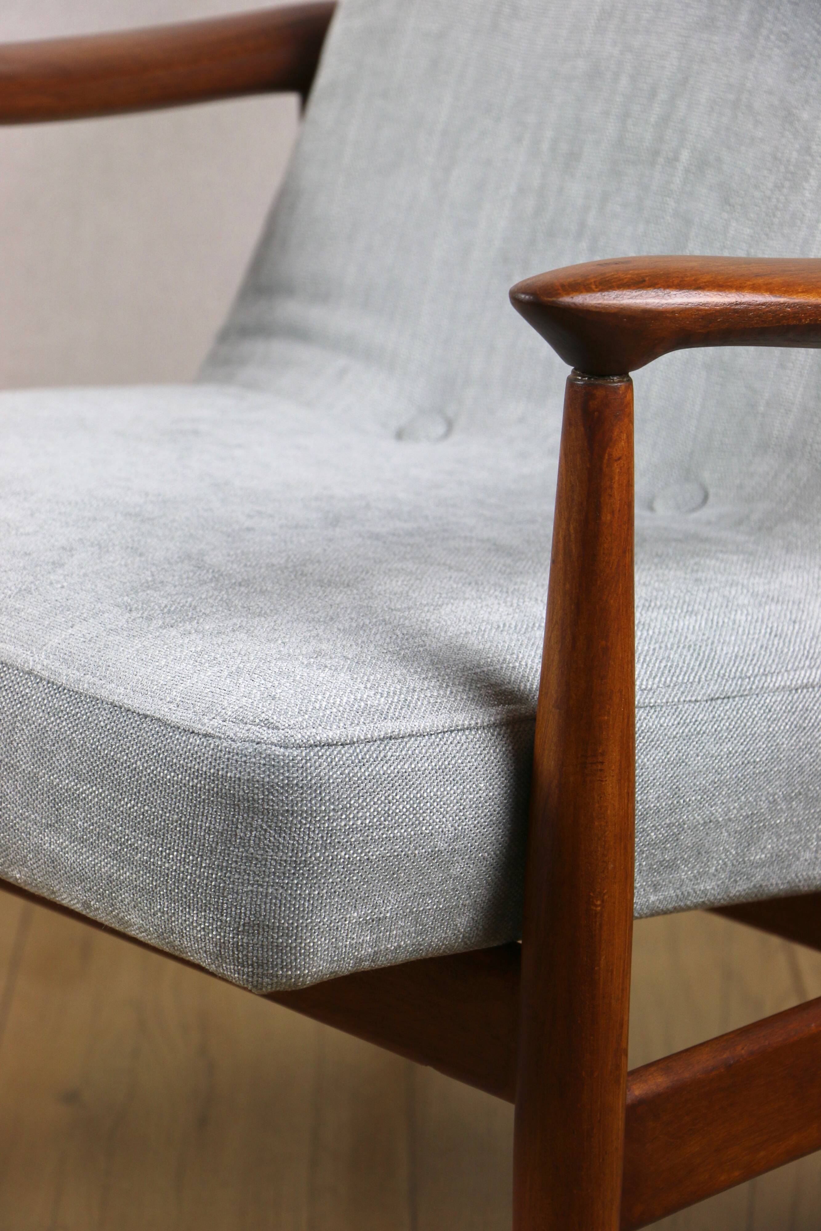 Light Blue GFM63 Lounge Chair by J. Kedziorek, 1970s