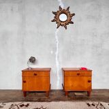 Bedside table end of vintage sofa